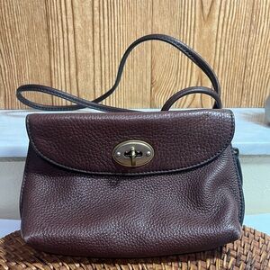 Fossil Brown Pebble Leather Crossbody Bag 8x6
